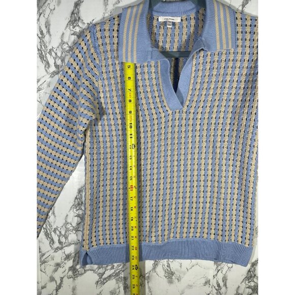 Maurices Womens Size XS Knit Long Sleeve Sweater Blue & Beige - Picture 3 of 6